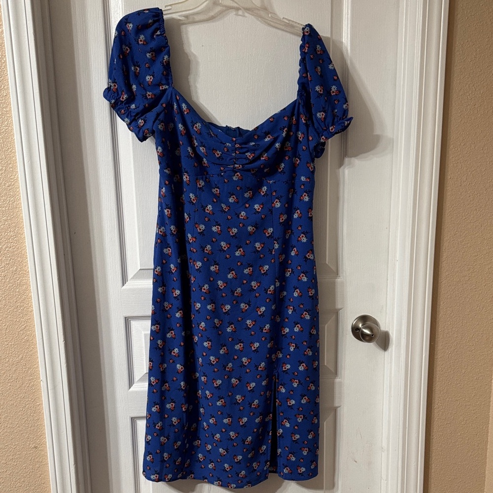 City Triangles Royal Blue Floral Mini Dress